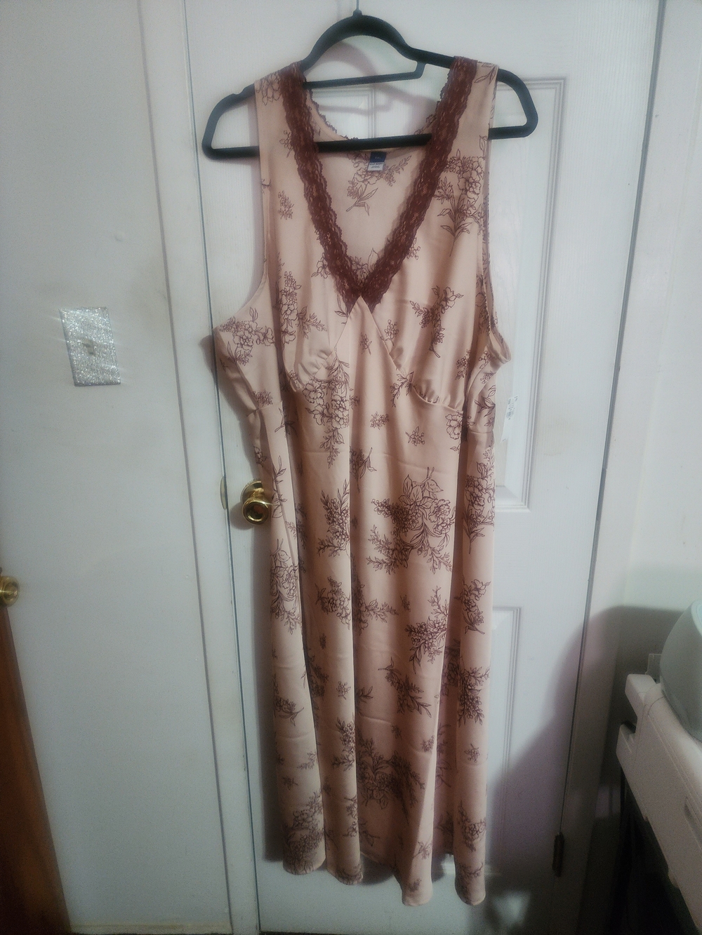 Old Navy Blush Pink Floral Lace-Trim Maxi Dress